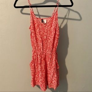 ☀️H&M Orange and White Patterned Summer Romper